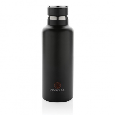 Logo trade promotional merchandise image of: Hydro RCS recycled stainless steel vacuum bottle with spout
