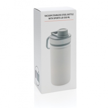 Logo trade promotional merchandise picture of: Vacuum stainless steel bottle with sports lid 550ml