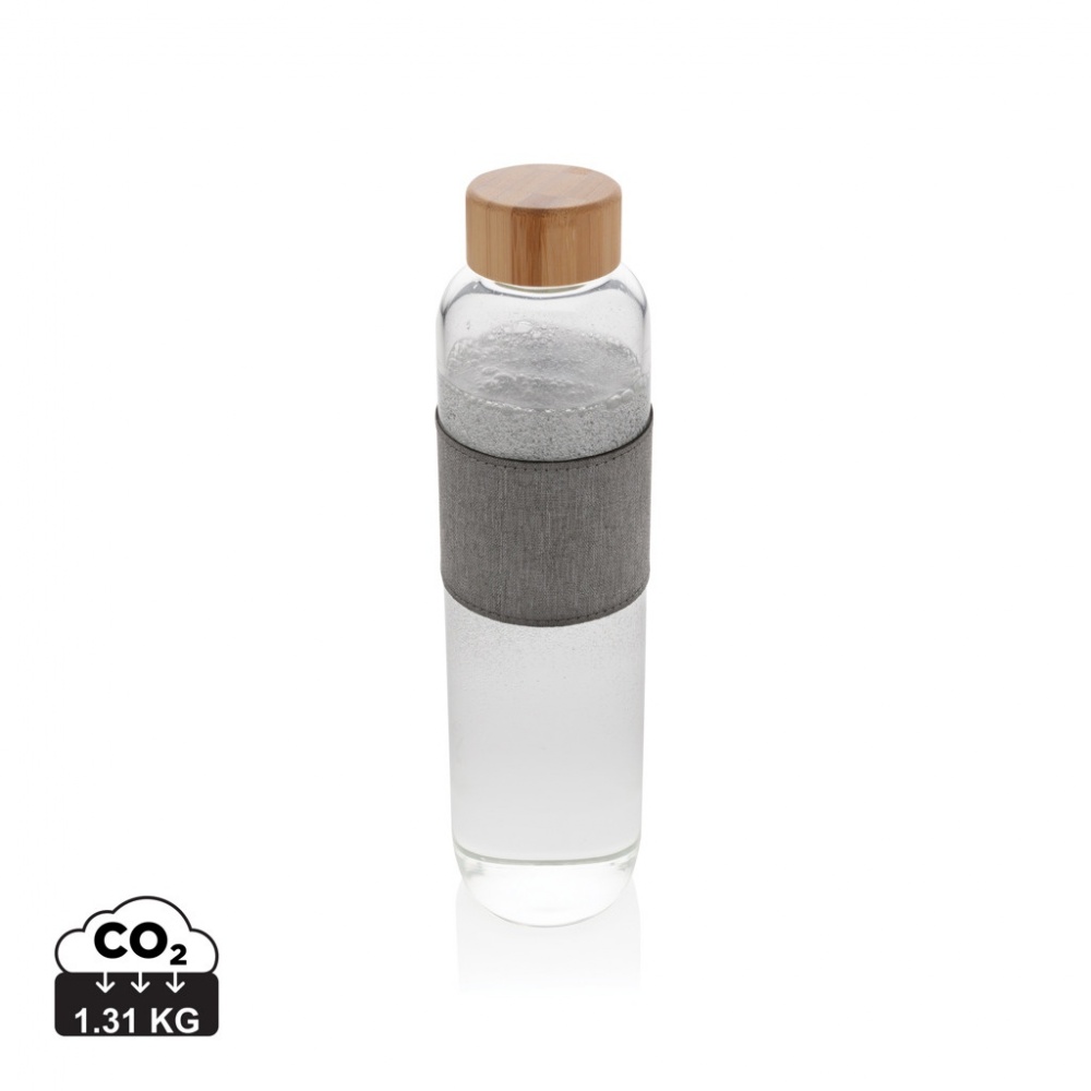 Logo trade promotional item photo of: Impact borosilicate glass bottle with bamboo lid