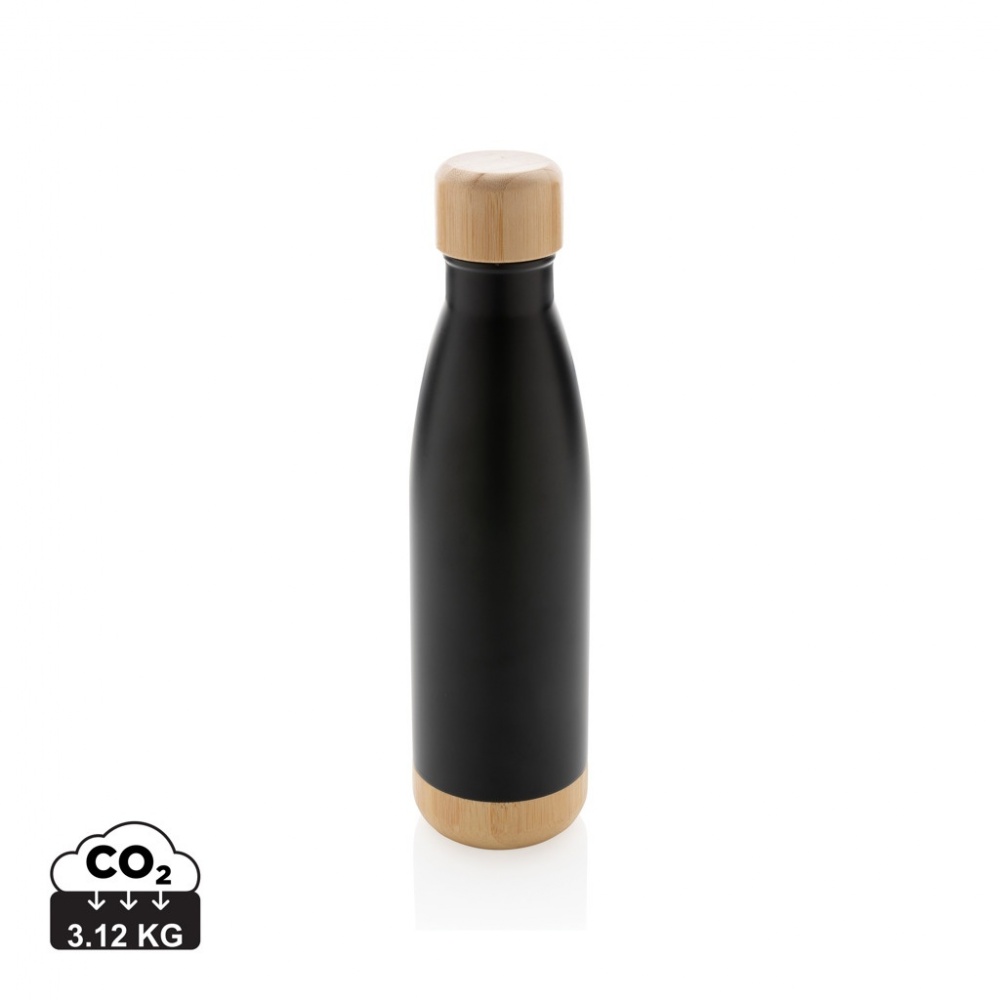 Logotrade business gift image of: Vacuum stainless steel bottle with bamboo lid and bottom