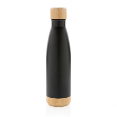 Logotrade advertising product picture of: Vacuum stainless steel bottle with bamboo lid and bottom