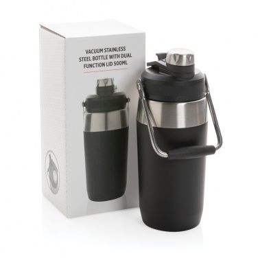 Logo trade promotional merchandise photo of: Vacuum stainless steel dual function lid bottle 500ml