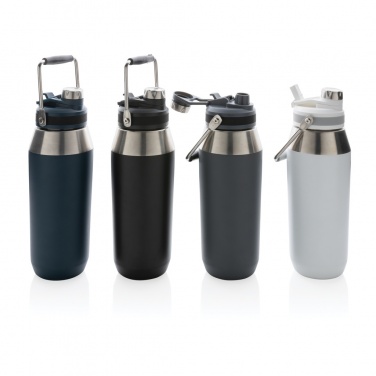 Logo trade promotional giveaways image of: Vacuum stainless steel dual function lid bottle 1L