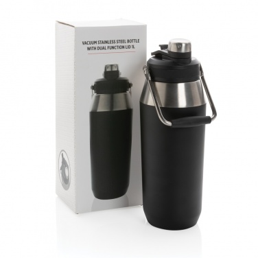 Logotrade advertising products photo of: Vacuum stainless steel dual function lid bottle 1L