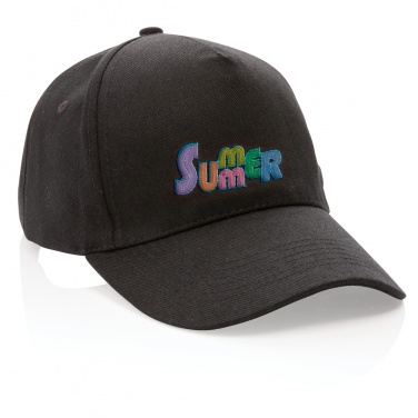 Logo trade business gifts image of: Impact 5panel 280gr Recycled cotton cap with AWARE™ tracer