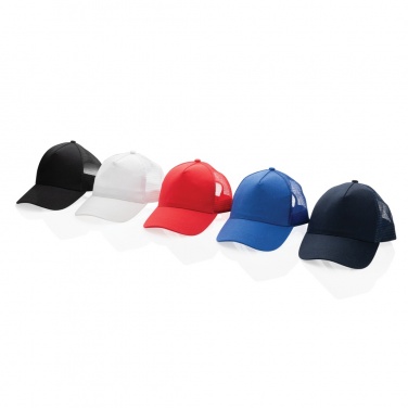 Logo trade promotional merchandise picture of: Impact AWARE™ Brushed rcotton 5 panel trucker cap 190gr