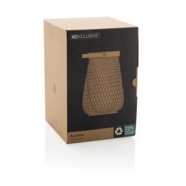 Logo trade advertising products image of: Aurora RCS recycled plastic USB re-chargeable table lamp