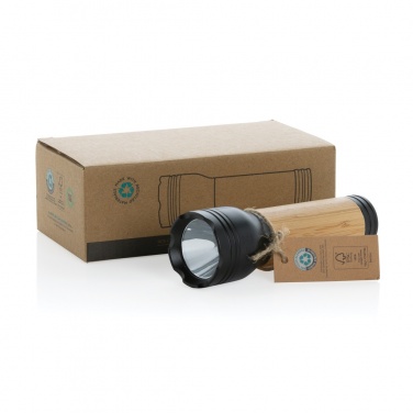 Logotrade promotional product image of: Lucid 3W RCS certified recycled plastic & bamboo torch
