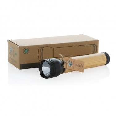 Logotrade promotional products photo of: Lucid 5W RCS certified recycled plastic & bamboo torch