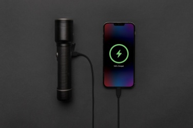 Logotrade promotional item image of: RCS recycled aluminum USB-rechargeable heavy duty torch