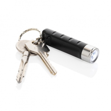 Logo trade advertising product photo of: Globix RCS recycled plastic USB re-chargeable keychain torch