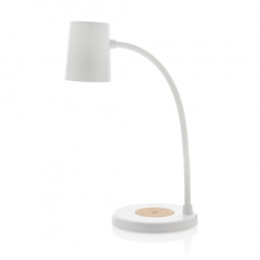 Logotrade promotional giveaway picture of: Zenara RCS recycled plastic and cork 15W wireless desk lamp