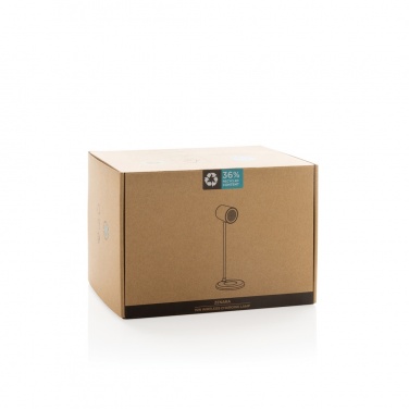 Logotrade promotional item image of: Zenara RCS recycled plastic and cork 15W wireless desk lamp
