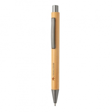 Logo trade business gift photo of: Slim design bamboo pen