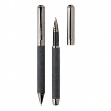 Logo trade business gift photo of: Recycled leather pen set
