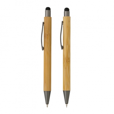Logotrade corporate gift image of: Bamboo modern pen set in box