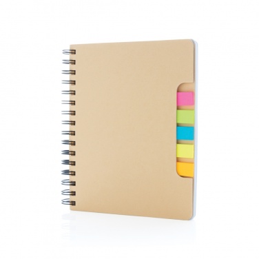 Logotrade corporate gift picture of: A5 Kraft spiral notebook with sticky notes