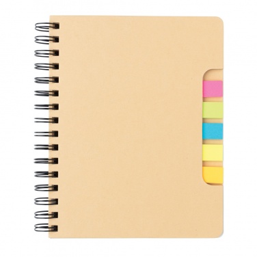 Logo trade promotional products picture of: A5 Kraft spiral notebook with sticky notes