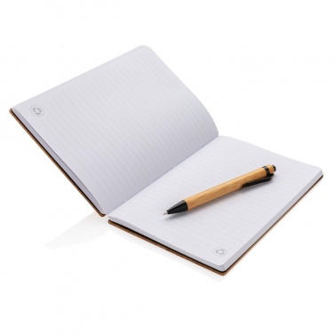 Logo trade promotional merchandise image of: A5 Bamboo notebook & pen set