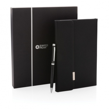 Logotrade promotional merchandise picture of: Swiss Peak deluxe A5 notebook and pen set