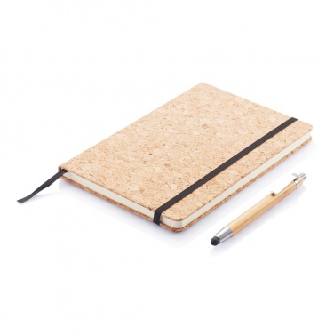 Logo trade advertising product photo of: A5 notebook with bamboo pen including stylus