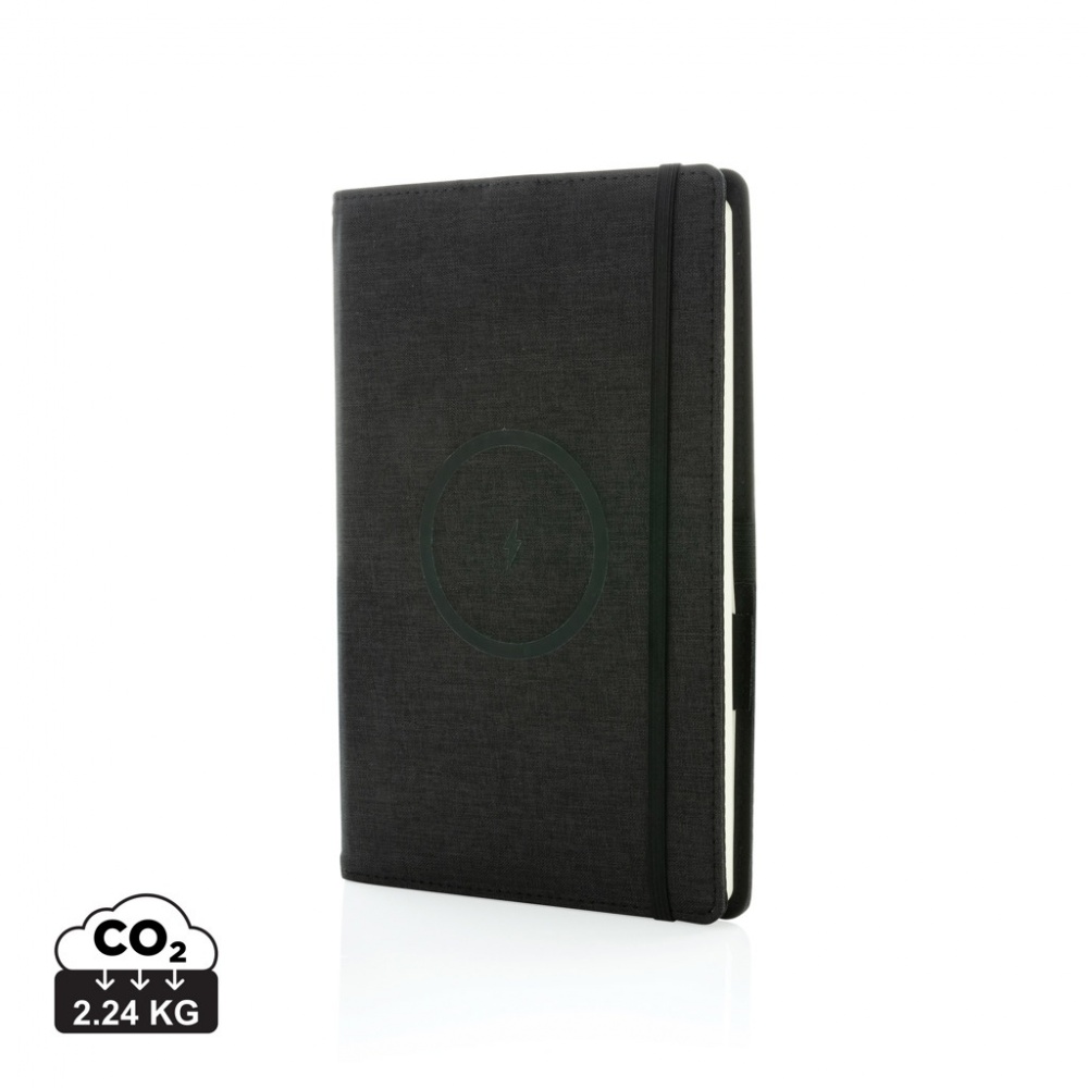 Logo trade business gift photo of: Air 5W wireless charging refillable journal cover A5