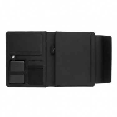 Logo trade promotional products image of: Fiko wireless charging A5 portfolio with powerbank