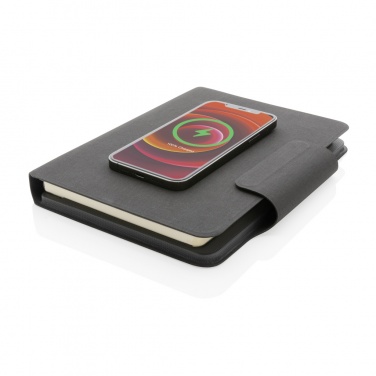 Logo trade advertising products image of: Artic Magnetic 10W wireless charging A5 notebook