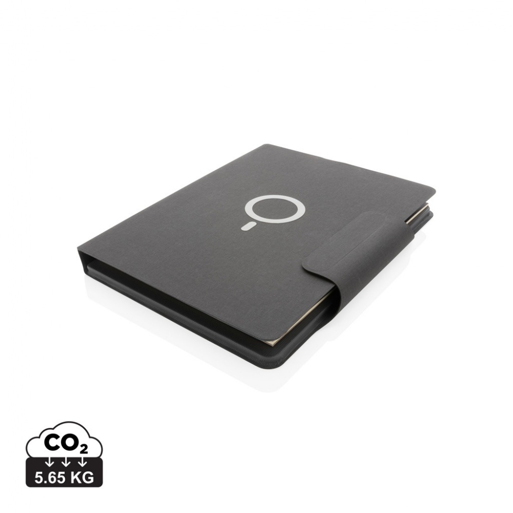 Logo trade promotional merchandise photo of: Artic Magnetic 10W wireless charging A4 portfolio