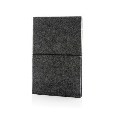 Logotrade corporate gift image of: GRS certified recycled felt A5 softcover notebook