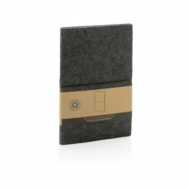 Logotrade corporate gift picture of: GRS certified recycled felt A5 softcover notebook