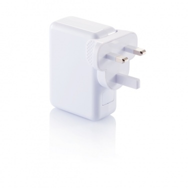 Logo trade corporate gifts image of: Travel plug with 4 USB ports