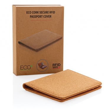 Logo trade promotional gifts picture of: Cork secure RFID passport cover