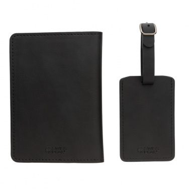 Logo trade corporate gifts image of: Swiss Peak GRS recycled PU travel gift set