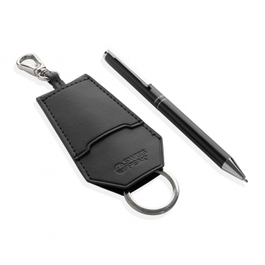 Logo trade promotional gifts image of: SP Tula RCS certified recycled PU key holder and pen set