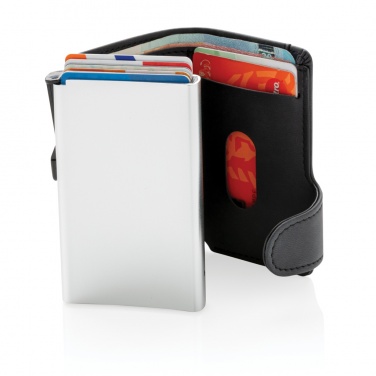 Logotrade promotional product image of: Standard aluminium RFID cardholder with PU wallet