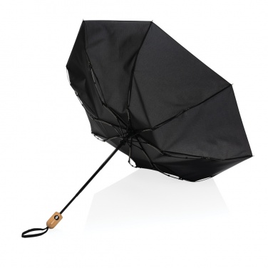 Logotrade promotional product picture of: 21" Impact AWARE™ RPET 190T bamboo auto open/close umbrella