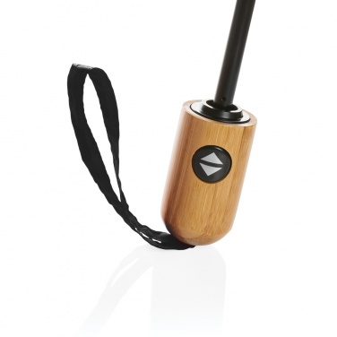Logotrade promotional item picture of: 21" Impact AWARE™ RPET 190T bamboo auto open/close umbrella