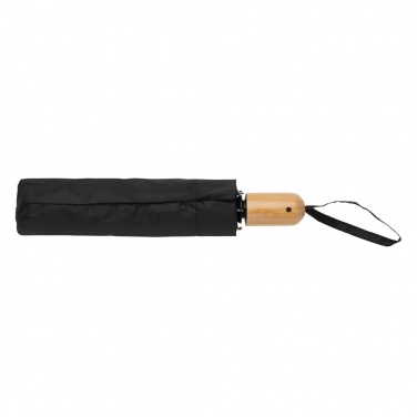 Logotrade promotional gift image of: 21" Impact AWARE™ RPET 190T bamboo auto open/close umbrella