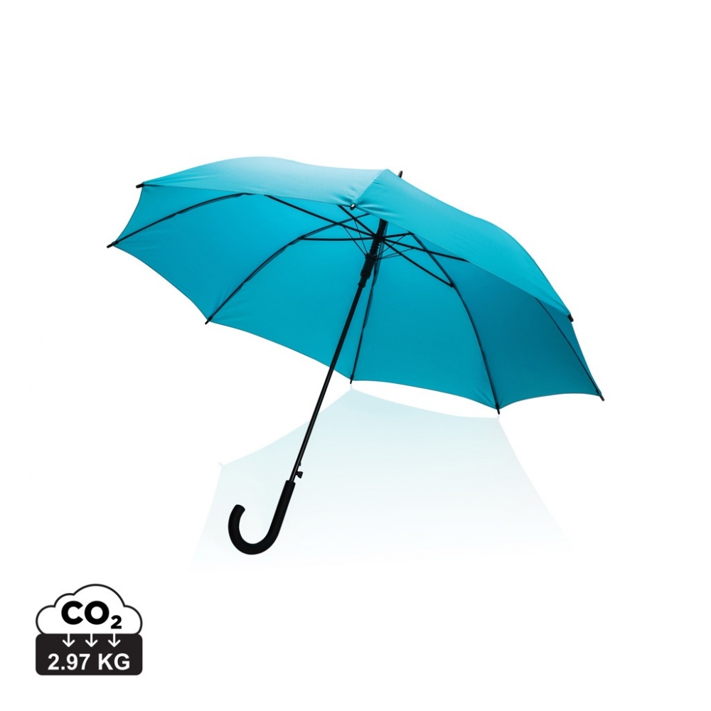 Logo trade business gifts image of: 23" Impact AWARE™ RPET 190T standard auto open umbrella