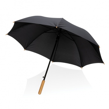 Logo trade corporate gifts picture of: 23" Impact AWARE™ RPET 190T auto open bamboo umbrella