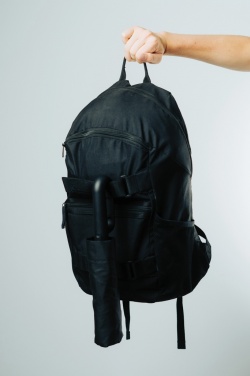 Logo trade business gift photo of: Yara 21" AWARE™ RPET solid colour umbrella with carabiner