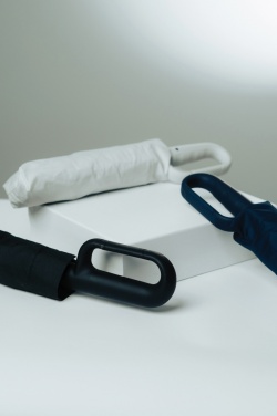 Logo trade promotional giveaways image of: Yara 21" AWARE™ RPET solid colour umbrella with carabiner