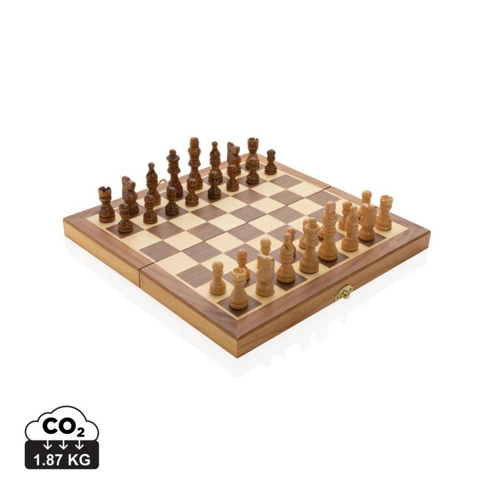 Logo trade promotional merchandise picture of: Luxury wooden foldable chess set