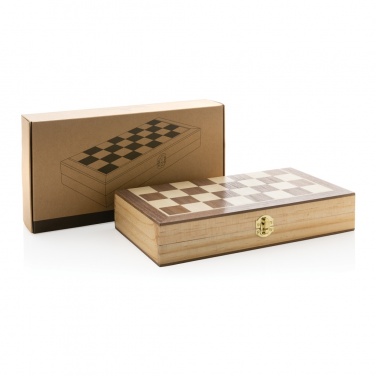 Logo trade promotional merchandise picture of: Luxury wooden foldable chess set