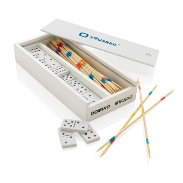 Logo trade promotional merchandise photo of: Deluxe mikado/domino in wooden box