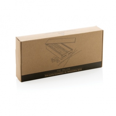 Logo trade promotional giveaway photo of: Deluxe mikado/domino in wooden box