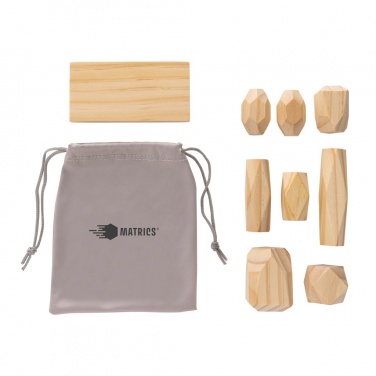 Logo trade promotional gifts picture of: Ukiyo Crios wooden balancing rocks in pouch