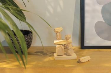 Logo trade promotional giveaways image of: Ukiyo Crios wooden balancing rocks in pouch