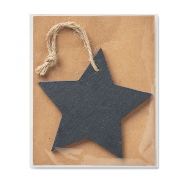 Logo trade promotional giveaways image of: Slate xmas hanger star